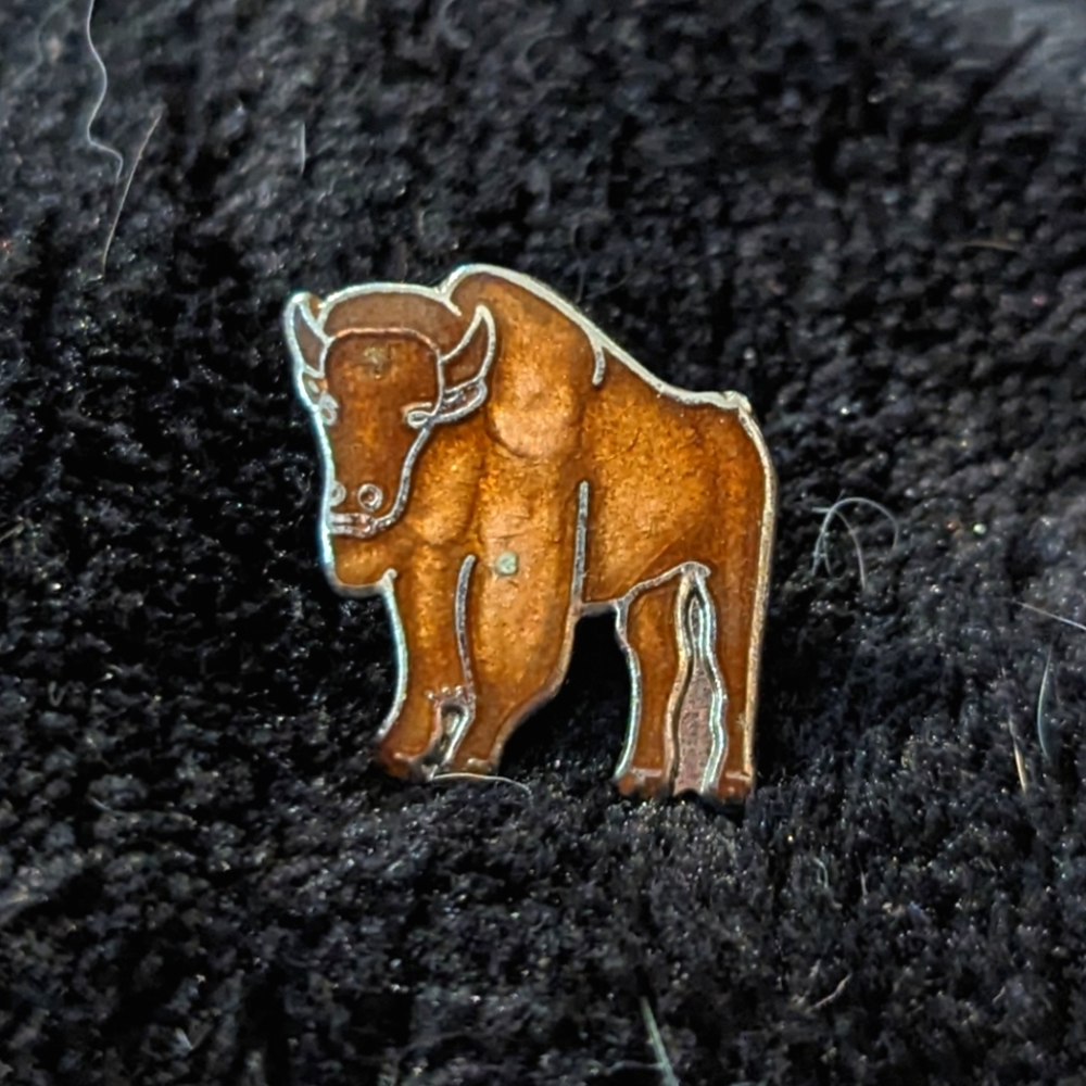 Vintage MAFCO USA American Buffalo Enamel Pin Hat Lapel Pin Tie Tack